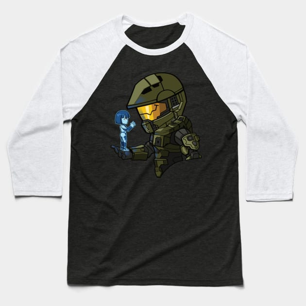 FA Chibi Master Chief and Cortana Baseball T-Shirt by Xar623